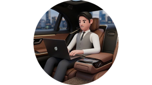 Passagier achterin auto